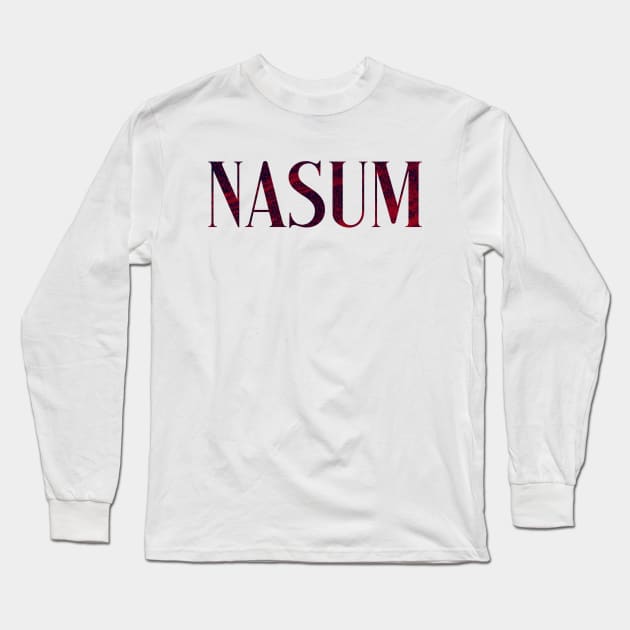 Nasum - Simple Typography Style Long Sleeve T-Shirt by Sendumerindu